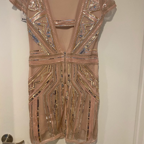 Boohoo Pink Sequin Minidress NWT Size 12 - Picture 2 of 3